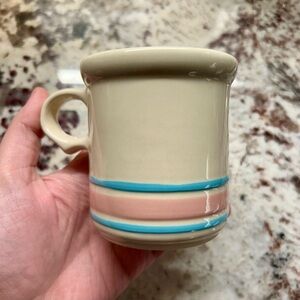Mccoy Cream Mug with Blue and Pink Accents